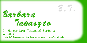 barbara tapaszto business card