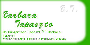 barbara tapaszto business card